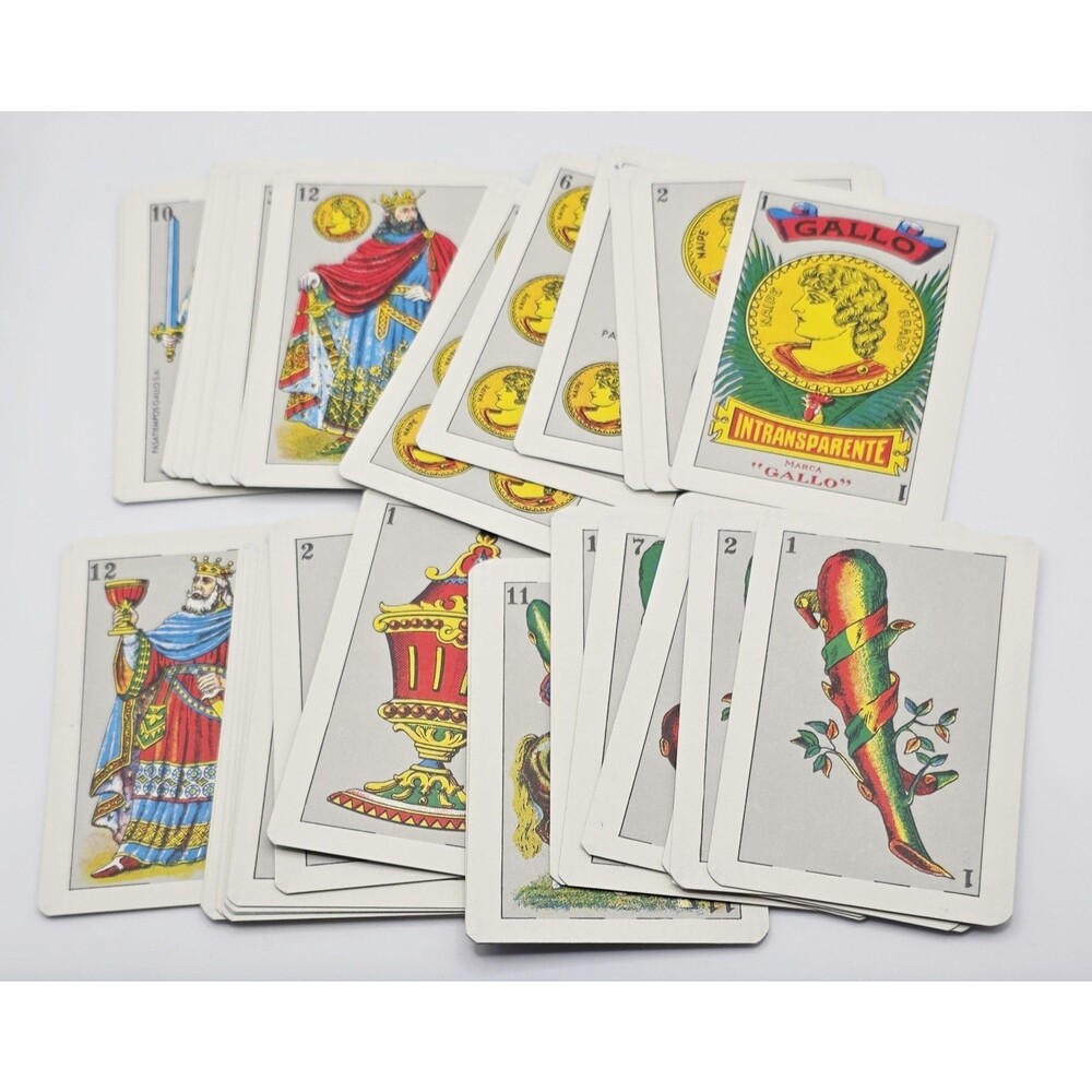 Vtg Marca Gallo Intransparente Pasatiempos Gallo S.A. Spanish Playing Card Deck